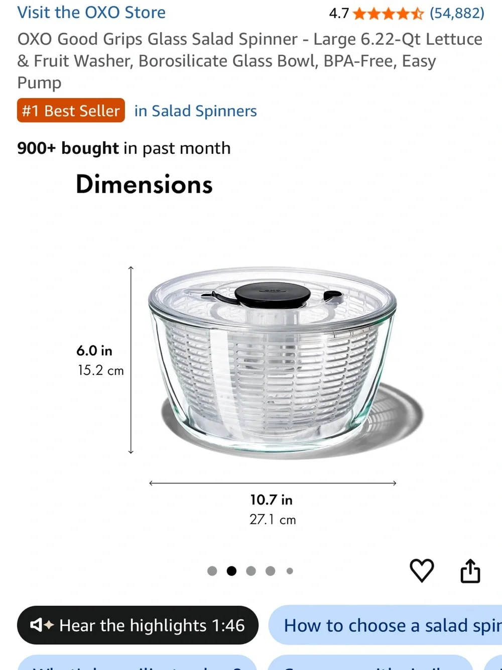 Oxo glass bowl